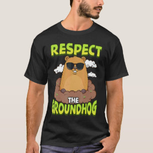 Camiseta Respeite o Groundhog Retro Punxsy Phil's Groundh