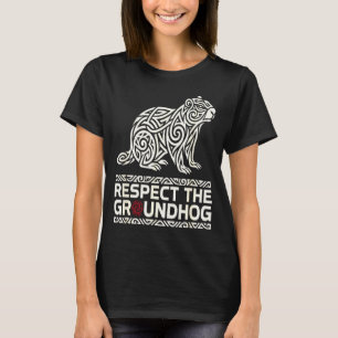 Camiseta Respeite o Símbolo Tribal do Dia do Groundhog