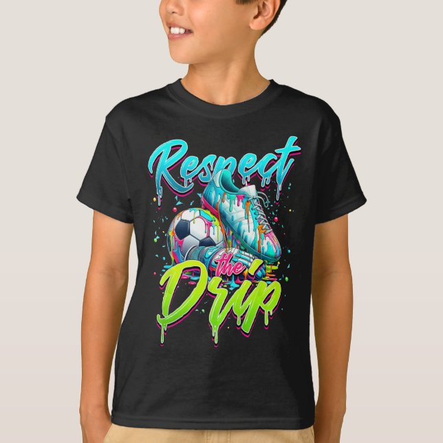 Camiseta Respeite O Sorvete De Futebol Drip Com Granulado (Frente)