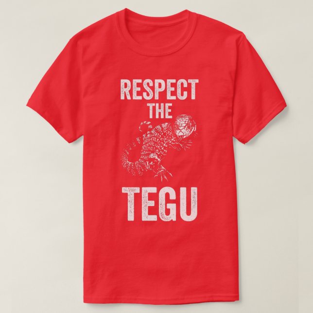 Camiseta Respeite O Tegu Reptile Tegu Lizard Pet Cre (Frente do Design)