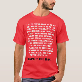 Camiseta Respeite o VERMELHO da parte dianteira do ferro