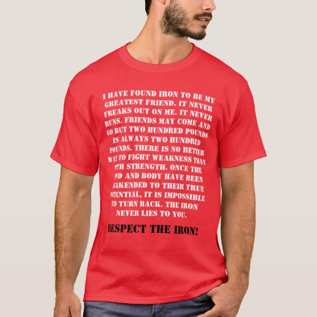 Camiseta Respeite o VERMELHO da parte dianteira do ferro (Frente)