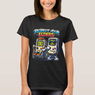 Camiseta Respeite os idosos jogos retrô divertido controlad