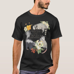 Camiseta Respeite Os Locais Ogambm Possum Skunk Raccoon