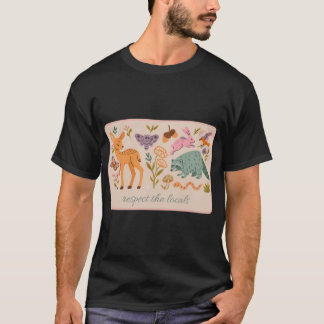 Camiseta Respeite os locais retrô engraçado