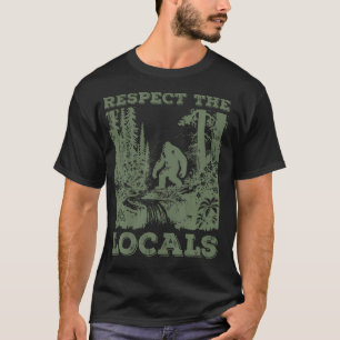 Camiseta Respeite Os Locais Sasquatch Yeti Caminhando