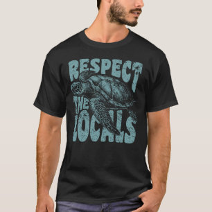 Camiseta Respeite os Locais Tartaruga Marinha Vintage