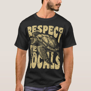 Camiseta Respeite os Locais Tartaruga Marinha Vintage