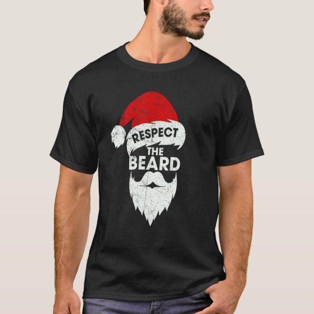 Camiseta Respeite Os Papais noeis De Natal Da Barba Xmas (Frente)