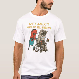 Camiseta Respeite Seus Anciãos Controle de Jogos Retro Dive