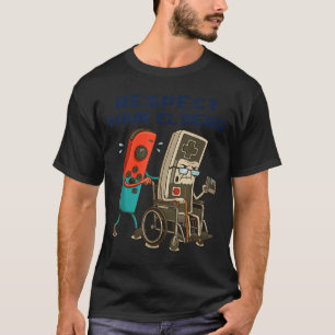 Camiseta Respeite Seus Anciãos Controle de Jogos Retro Game