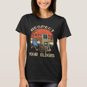Camiseta Respeite Seus Anciãos Jogos Retrô Divertido Contra
