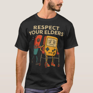 Camiseta Respeite Seus Anciãos Jogos Retrô Divertido Gamer