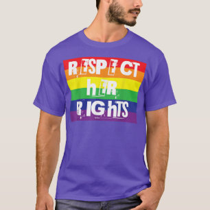 Camiseta Respeite seus direitos Orgulho gay Rainbow Word De