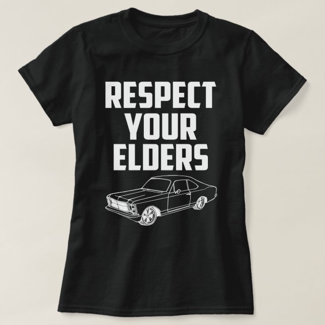 Camiseta Respeite seus idosos Vauxhall Cavalier Mk II (Frente do Design)