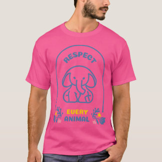 Camiseta Respeite Todo Animal Design retrô