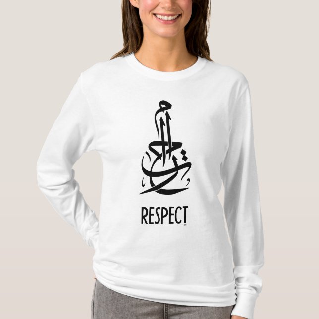 Camiseta Respeito (caligrafia e ingleses árabes) (Frente)