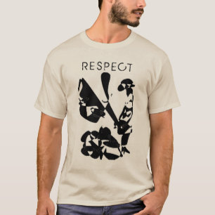 Camiseta "Respeito" com a letra preta, Abstrato gráfico