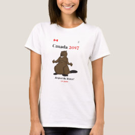 Camiseta Respeito do castor de Canadá 150 em 2017
