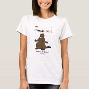 Camiseta Respeito do castor de Canadá 150 em 2017