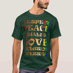 Camiseta Respeito Paz Igualdade Amor Inclusão Diversidade