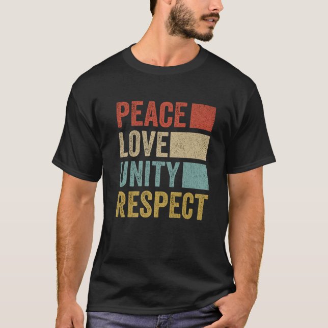Camiseta Respeito pela unidade do amor pela paz (Frente)
