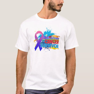 Camiseta Respingo da cor - sobrevivente masculino do cancro