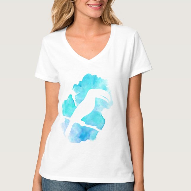 Camiseta Respingo de Toucan da aguarela (Frente)