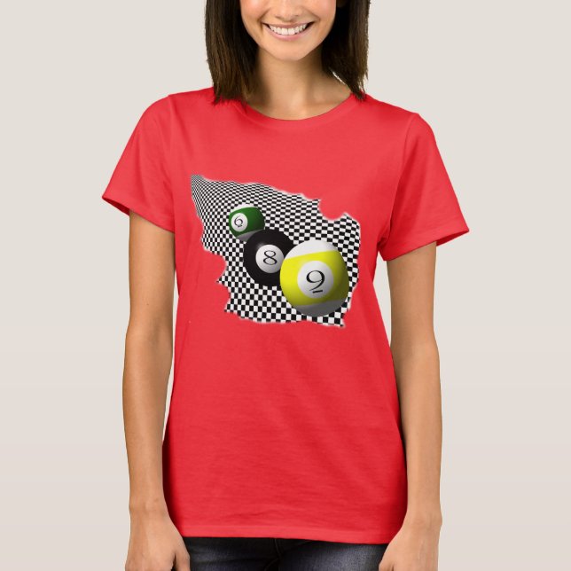 Camiseta respingo do Psychobabble das bolas de piscina 3D (Frente)