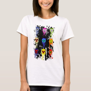Camiseta Respingo mexicano da pintura da luta da máscara d