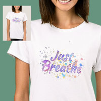 Respira a aquarela rosa Mauve Aqua Blue T-