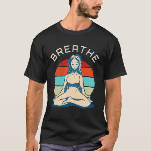 Camiseta Respira a meditação Vintage Yoga Girl