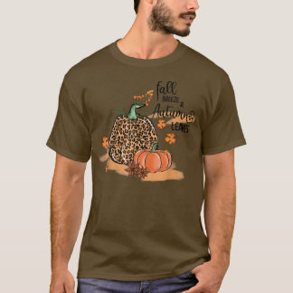 Camiseta Respiração e outono deixam Tee Pumpkins em cima co