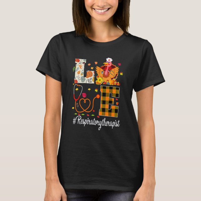 Camiseta Respiratory Therapist Love Thanksgiving Leopard  T (Frente)