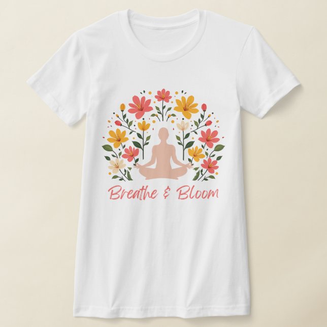 Camiseta Respire a Meditação de Slim-Ajustado T-Shirt (Postura )