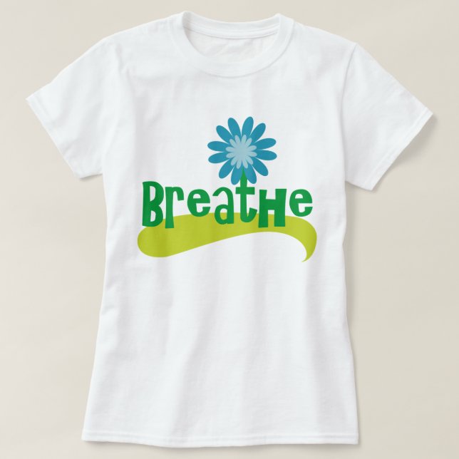 Camiseta Respire a meditação do exercício de Yoga (Frente do Design)