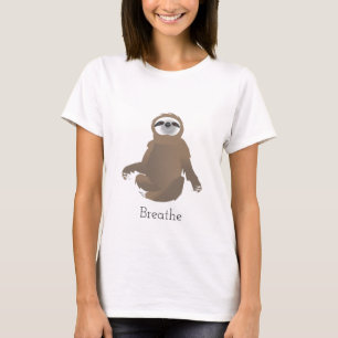 Camiseta Respire e faça Yoga Brown Sloth