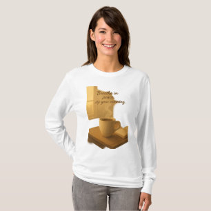 Camiseta Respire em Paz, Beba Seu Café Cozy da Manhã Arte