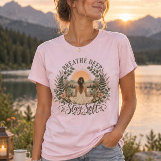 Camiseta Respire Fundo Permaneça Suave | Botânica da Atençã