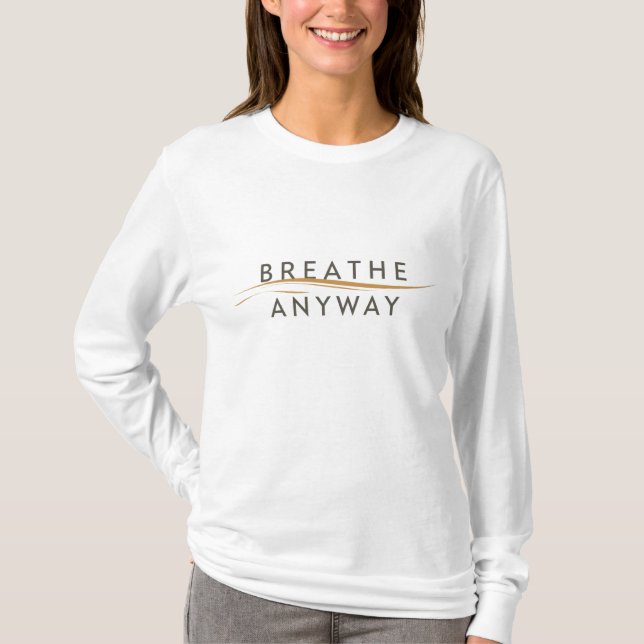 Camiseta Respire Mesmo – Conscientização do Estresse Amarel (Frente)