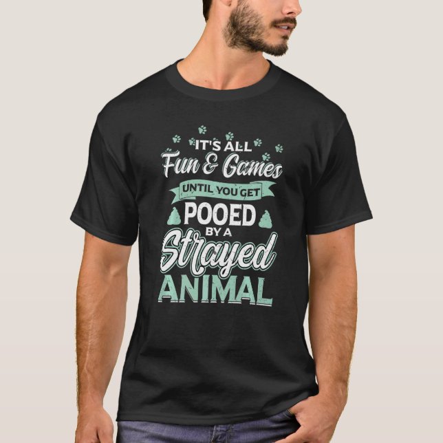 Camiseta Responsável pelo controlo dos animais 1 (Frente)