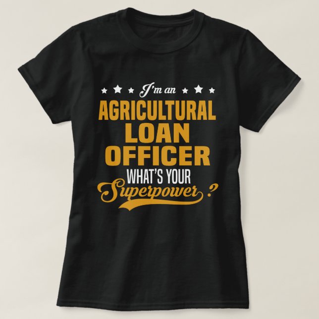 Camiseta Responsável pelos empréstimos agrícolas (Frente do Design)