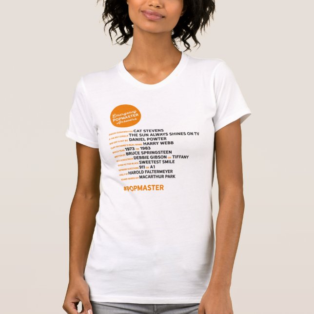 Camiseta Resposta de Emergência Popmaster Um ano fora322 (Frente)