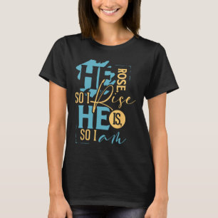 Camiseta Ressurreição Colorida Da Páscoa Cristã Ele Rosa