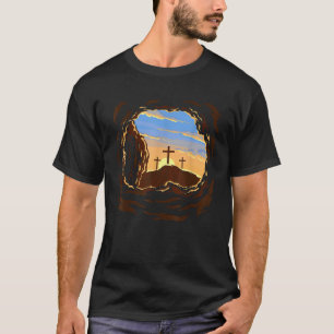 Camiseta Ressurreição Domingo Cruz de Jesus Cristo Vazio a