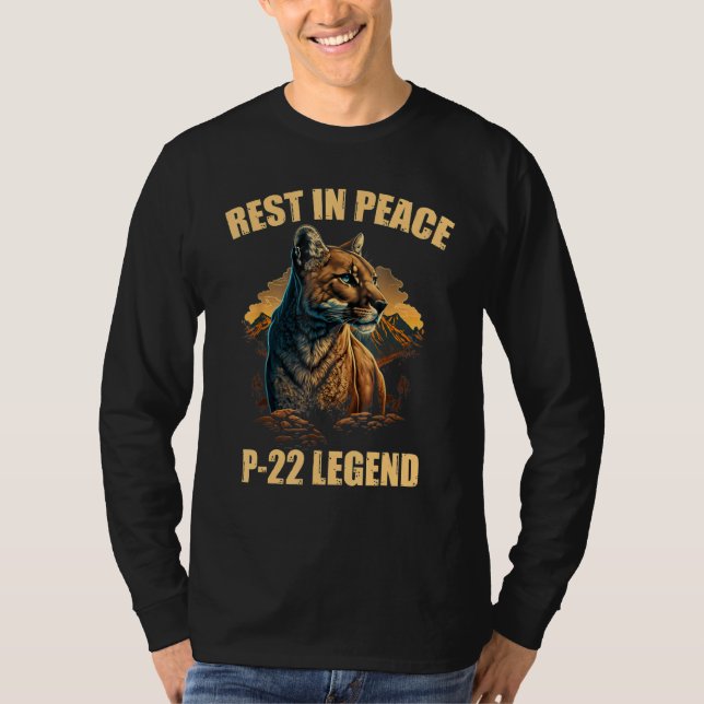 Camiseta Rest In Peace P-22 Mountain Lion Silver Lake RIP P (Frente)