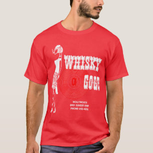 Camiseta Restauração Digital de Poster Vintage Whisky A Go