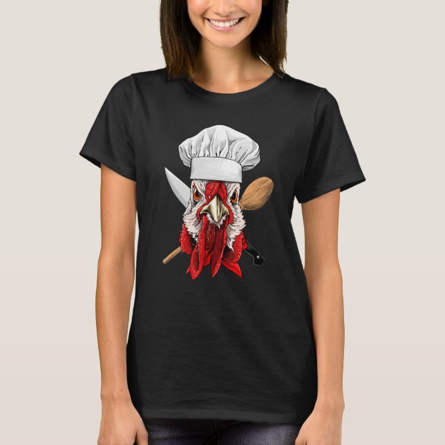 Camiseta Restaurant Chicken Chef Kitchen Cook Culinary Chic (Frente)