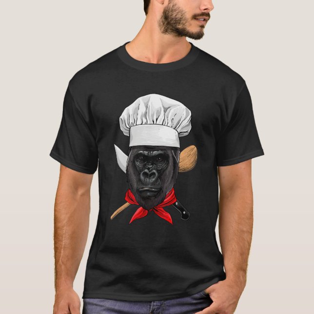 Camiseta Restaurant Gorilla Chef Kitchen Cook Culinary Cook (Frente)