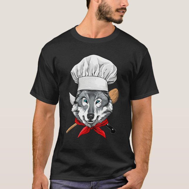 Camiseta Restaurant Gray Wolf Chef Cook Kitchen Cooking  An (Frente)